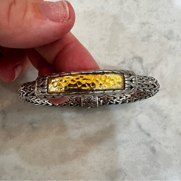 John Hardy Palu ID Bracelet, sterling silver and 22k gold - Picture 7 of 9